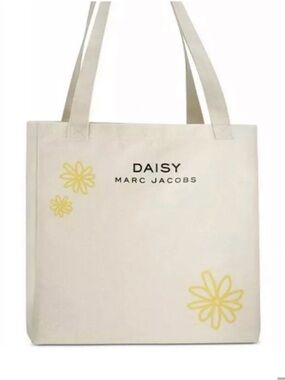Marc Jacobs DAISY Canvas Tote Beige Yellow Flowers $30 TODAY ONLY